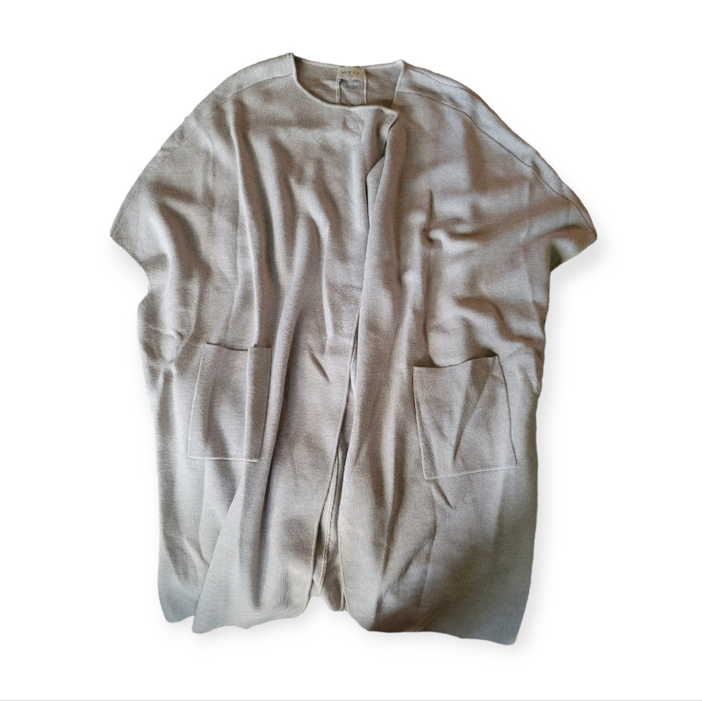 WRAP london 100% Merino Wool wrap mid long length layering sweater